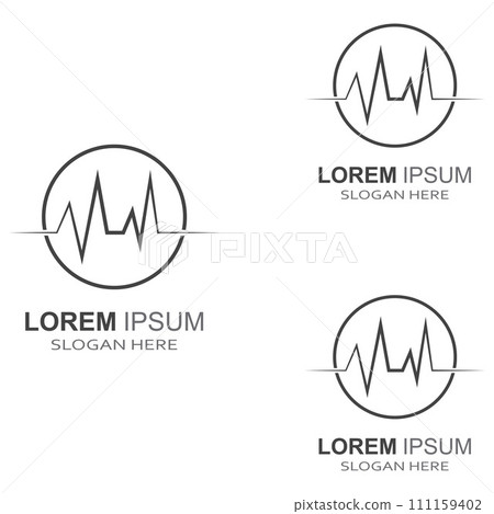 Pulse line or medical wave. Vector logo design concept illustration template Pulse line or medical wave. Vector logo design concept illustration template 111159402