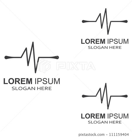 Pulse line or medical wave. Vector logo design concept illustration template 111159404
