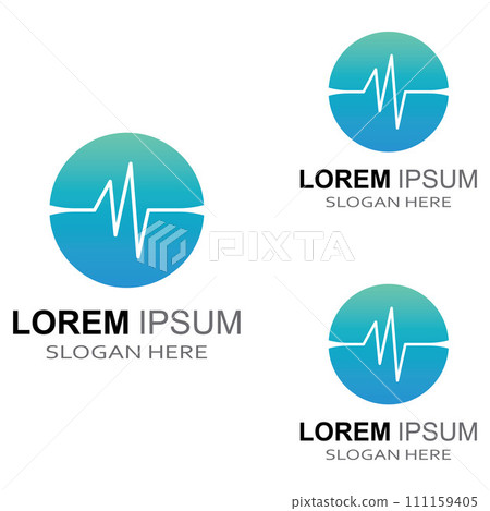 Pulse line or medical wave. Vector logo design concept illustration template Pulse line or medical wave. Vector logo design concept illustration template 111159405
