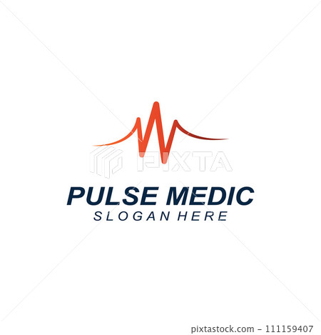 Pulse line or medical wave. Vector logo design concept illustration template Pulse line or medical wave. Vector logo design concept illustration template 111159407