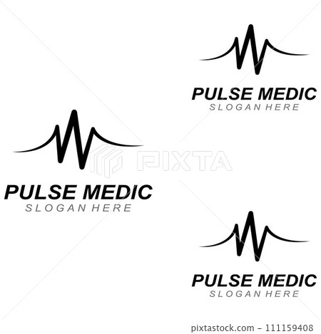 Pulse line or medical wave. Vector logo design concept illustration template Pulse line or medical wave. Vector logo design concept illustration template 111159408