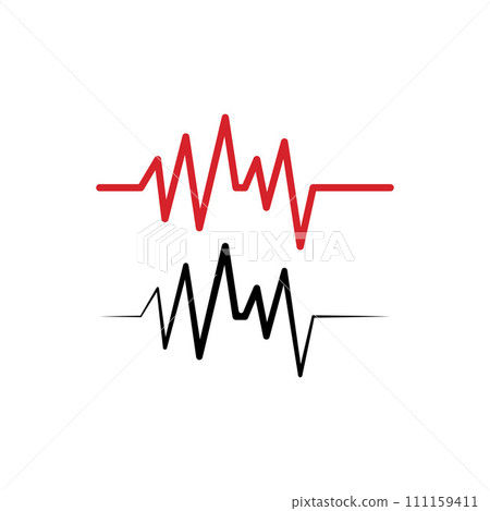 Pulse line or medical wave. Vector logo design concept illustration template Pulse line or medical wave. Vector logo design concept illustration template 111159411
