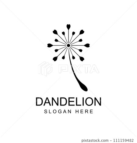 Dandelion flower logo and symbol design vector illustration template Dandelion flower logo and symbol design vector illustration template 111159482