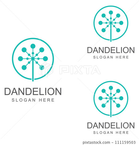 Dandelion flower logo and symbol design vector illustration template Dandelion flower logo and symbol design vector illustration template 111159503