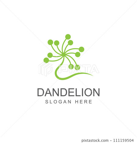 Dandelion flower logo and symbol design vector illustration template Dandelion flower logo and symbol design vector illustration template 111159504
