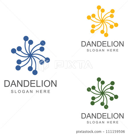 Dandelion flower logo and symbol design vector illustration template Dandelion flower logo and symbol design vector illustration template 111159506