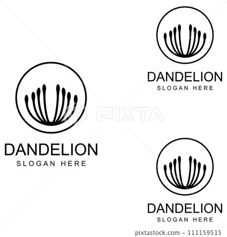 Dandelion flower logo and symbol design vector illustration template 111159515