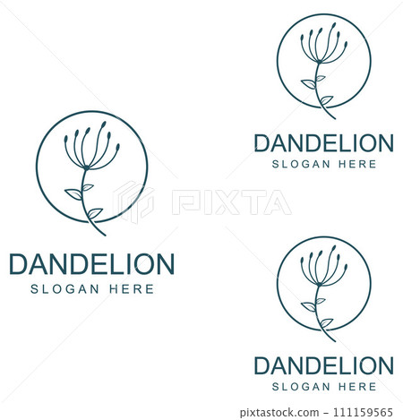 Dandelion flower logo and symbol design vector illustration template Dandelion flower logo and symbol design vector illustration template 111159565