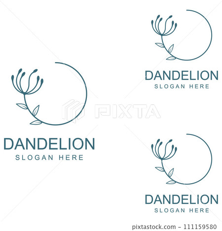 Dandelion flower logo and symbol design vector illustration template Dandelion flower logo and symbol design vector illustration template 111159580