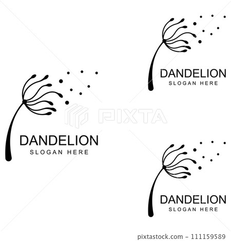 Dandelion flower logo and symbol design vector illustration template Dandelion flower logo and symbol design vector illustration template 111159589