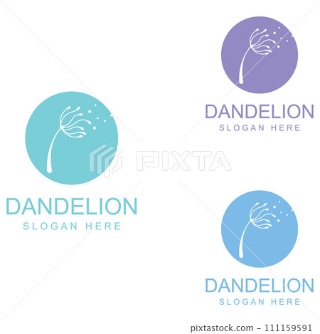 Dandelion flower logo and symbol design vector illustration template Dandelion flower logo and symbol design vector illustration template 111159591
