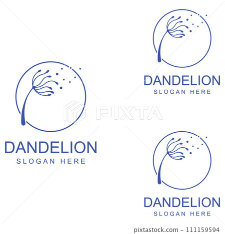 Dandelion flower logo and symbol design vector illustration template Dandelion flower logo and symbol design vector illustration template 111159594