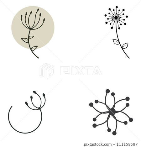 Dandelion flower logo and symbol design vector illustration template Dandelion flower logo and symbol design vector illustration template 111159597