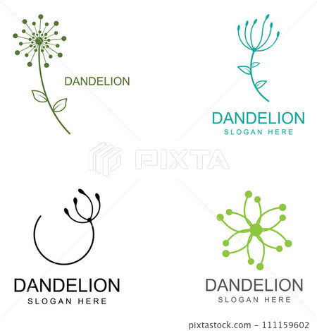 Dandelion flower logo and symbol design vector illustration template Dandelion flower logo and symbol design vector illustration template 111159602