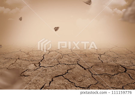 Drought fields with dust because of extreme climate change Drought fields with dust because of extreme climate change 111159776