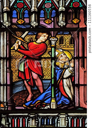 Martyrdom of Saint Eugene, stained glass windows in the Saint Eugene - Saint Cecilia Church, Paris, France 111160556