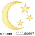 簡單時尚的新月和星星插畫 111160697