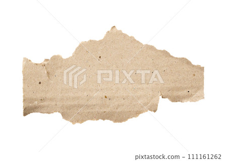 Brown Cardboard paper piece isolated on white background 111161262