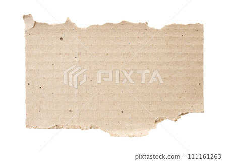 Brown Cardboard paper piece isolated on white background 111161263