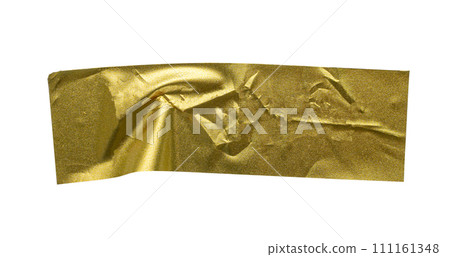 Gold glitter tape strip sticker isolated on white background 111161348