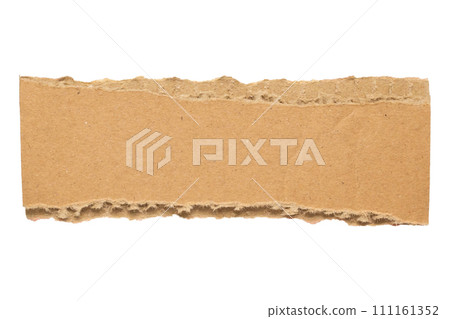Brown Cardboard paper piece isolated on white background Brown Cardboard paper piece isolated on white background 111161352