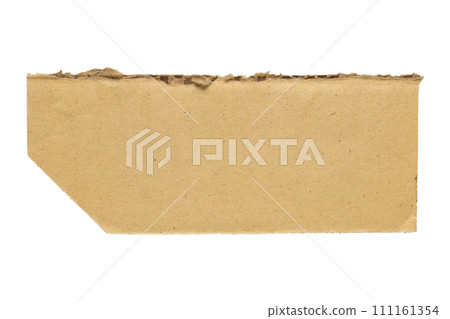 Brown Cardboard paper piece isolated on white background Brown Cardboard paper piece isolated on white background 111161354