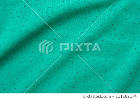 Green sports clothing fabric football shirt jersey texture background Green sports clothing fabric football shirt jersey texture background 111162174