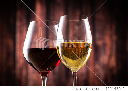Drinking wine at a restaurant Drinking wine at a restaurant 111162641