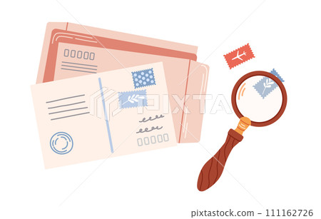 Craft envelope, letter, postcard. Sending mail.  111162726