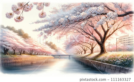 河邊櫻花盛開 111163327