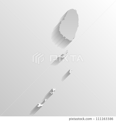 Saint Vincent and the Grenadines country silhouette. High detailed map. White country silhouette with dropped long shadow on beige background. Saint Vincent and the Grenadines country silhouette. High detailed map. White country silhouette with dropped long shadow on beige background. 111163386