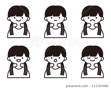 各種表情的女孩插圖集 111163466