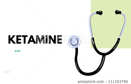 Ketamine medical bottle of medication dissociative anesthetic used for induction and maintenance of anesthesia. vector illustration  111163790