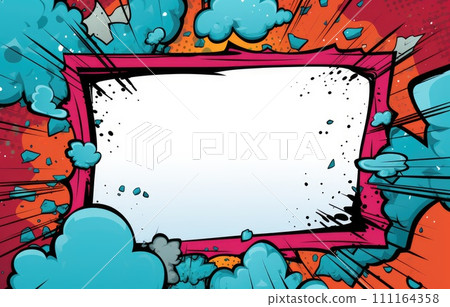 Color abstract cartoon background or children playground banner design element. overlay colorful spotty pattern of geometric shape, line and dot in trendy 111164358