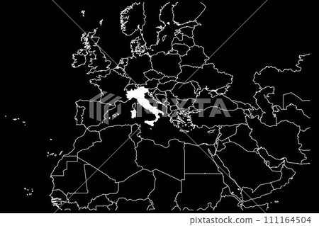 Italy map europe black background 111164504