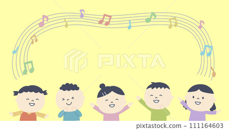 Children and musical notes frame 111164603