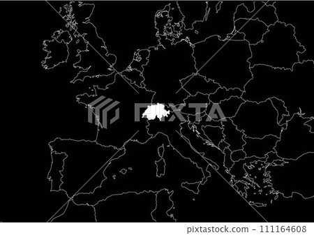 Switzerland map europe black background 111164608