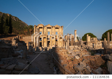 Celsus Library in ancient city Ephesus, Anatolia in Selcuk, Turkey. . High quality photo 111164636