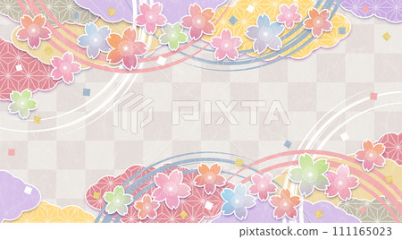 Japanese style cherry blossom background, pale colorful Japanese style cherry blossom background, pale colorful 111165023