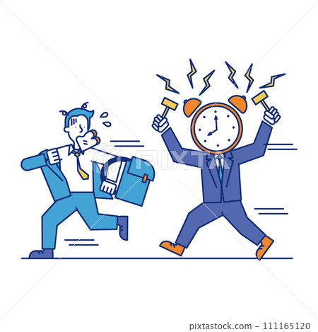 Business people who are pressed for time to go to work every morning Business people who are pressed for time to go to work every morning 111165120