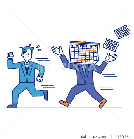 A busy businessperson with a deadline approaching 111165124