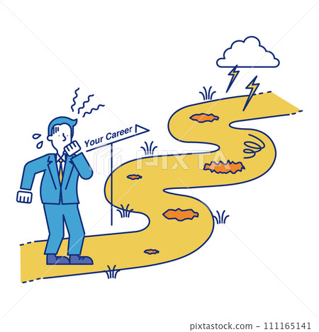 Business people worried about their future business career 111165141