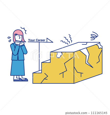A female businessperson worried about her future business career A female businessperson worried about her future business career 111165145