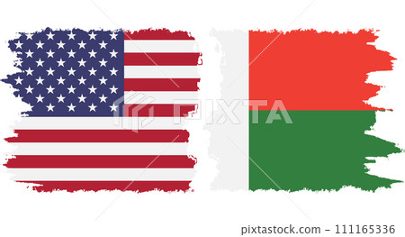 Madagascar and USA grunge flags connection vector Madagascar and USA grunge flags connection vector 111165336