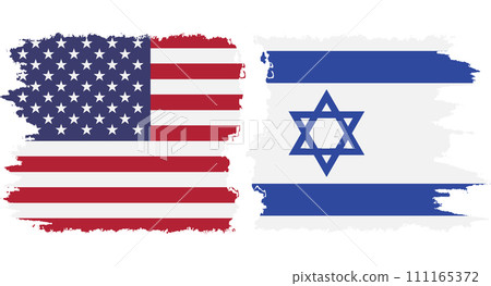 Israel and USA grunge flags connection vector Israel and USA grunge flags connection vector 111165372