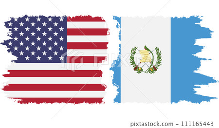 Guatemala and USA grunge flags connection vector Guatemala and USA grunge flags connection vector 111165443