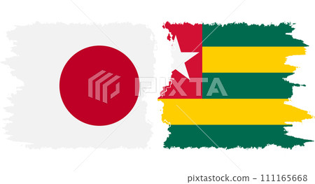 Togolese Republic and Japan grunge flags connection vector 111165668