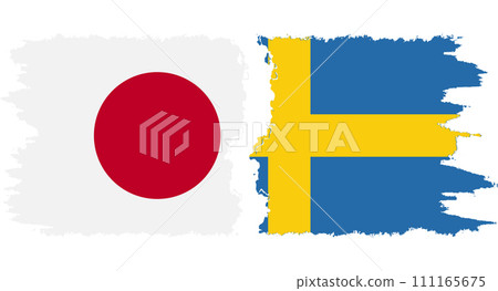 Sweden and Japan grunge flags connection vector 111165675