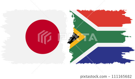 South Africa and Japan grunge flags connection vector South Africa and Japan grunge flags connection vector 111165682