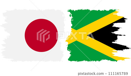 Jamaica and Japan grunge flags connection vector Jamaica and Japan grunge flags connection vector 111165789